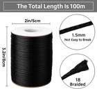 1 5mm Black Nylon Cord 110 Yards String For Jewelry Crafts Wind Chimes