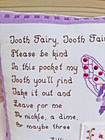 Hand Cross Stitched Tooth Fairy Pillow  10  X 9   With Pocket  Used 