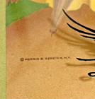 Vintage Morris And Bendien sandre  Lithograph Curved Reverse Painted Glass Cool