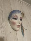 Vintage Clay Art   Sf Usa   1 92   Ceramic Face Mask      Flapper Girl    8   
