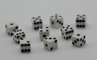 Koplow Games Set Of 10 8mm Six Sided D6 Small Square Dice White With Black Pips