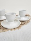 Rosenthal Egg Cups W  Attached Saucers White Porcelain Set Of 5     Selb-germany
