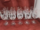 10 Vtg Arbys Libbey Frosted Winter Pine Tree Wine Goblets Glasses Christmas
