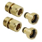 4 Pack Garden Hose Quick Connector Brass Ght Thread Water Hose Fitting Adapter