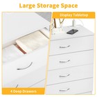 4 Tire Drawer Dressers Bedroom Storage Cabinet Nightstand With Charging Station