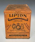 Antique Lipton Tea Planter Paper Label Queen Victoria Formosa Oolong Tin  1890   s