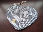 Blue And White Woven Heart Trivet Mat Acrylic 16 