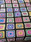 Handmade Crochet Granny Square Afghan Roseanne Blanket 54x44 Throw Retro 70s