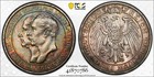 1911-a Prussia Breslau Univ  3 Mark - Pcgs Ms64 - Colorful Rainbow Toning  Pq 