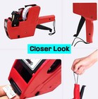 Mx-5500 8 Digits Red Price Tag Gun  5000 White With Red Lines Labels  1 Ink