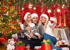 Christmas Red Holiday Party Backdrop 7x5ft New Year Family Photo Studio