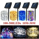 100 200 300led Solar Fairy String Lights Outdoor Ip65 Waterproof Garden Decor Us