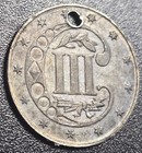 1860 Us Three Cent Silver Piece Trime Old 3 Cent Us Coin  a2 