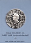 1971 T a m s  Solid Sterling Silver proof Coin-medal Franklin Mint