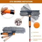 20 Ft  Reach Squeegee Window Cleaner Duster 2 In 1 Rotatable Cleaning Tool Kit
