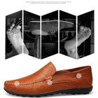 Men s Casual Leather Loafers Comfortable Breathable Driving Dress Shoes Slip Ons
