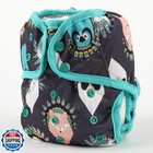 One Size Cloth Diaper Cover Snap With Double Gusset  feather Animal 