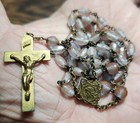 Saphiret Rosary Vintage Religious Catholic Medal Pendant Crucifix 2 Pcs Lot  b
