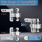 Adjustable Trailer Hitch For 2 Inch Receiver - 6 Inch Aluminum Drop Hitch  12 50