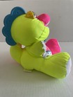 Vintage 1991 Fisher Price Puffalump Dinosaur Baby Pink Rattle Plush Googly Eyes
