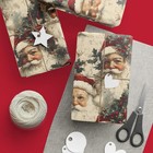 Vintage Santa Christmas Wrapping Paper     Classic Holiday Gift Wrap