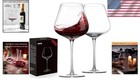 Luxury Hand Blown 21 Oz Crystal Burgundy Wine Glasses - Dishwasher Safe Set Of 2