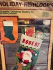 New Vintage Rennoc Christmas Felt Stocking Kit 18  Santa s Sleigh Sealed 1984