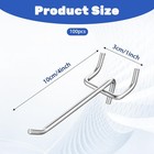 100 Pcs Peg Board Shelving Hooks Stainless Steel 4 Inch Garage Storage
