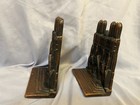 Antique 1920s Verona Cast Iron Notre Dame Cathedral Bookends Pair Bronze Finish 