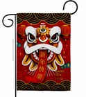 Happy Lion Dance Garden Flag Lunar New Year Decorative Gift Yard House Banner