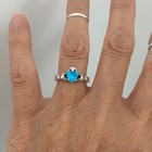 Sterling Silver Blue Topaz Cz Claddagh Ring  Heart Rings  December Birthstone