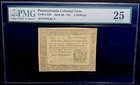 1781 Pennsylvania American Revolutionary War Colonial Continental Note Pa246 Pmg