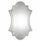 Uttermost 8134 Elara Antiqued Silver Leaf Frame Curved Polished Edge Wall Mirror