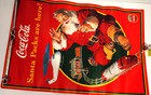 Vintage Coca Cola Santa Packs Christmas Poster 1996 Promotional Store Dispay