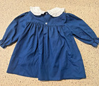 Polly Flinders Hand Smocked Blue Dress With White Ruffled Collar  Size 18 Months