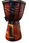 Djembe Drum  African Drum Hand Carved 8 Inch Painted Elephants Bongo