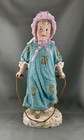 Heubach Bisque Porcelain Figurine   Girl Jumping Rope   Germany 13  H