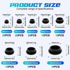 125 Premium Black Rubber Plugs For Round Holes - Assorted Sizes  Car   Furniture