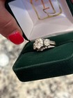 14kwg 29 Diamond 1 ooct Oval Cluster Ring With 2-  7-diamond Wedding Bands 