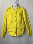 Jones New York Womens Jacket Size Xl Military Inspired Pockets Bright Yellow Fun