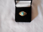 Middle Eastern Sterling Silver 925 Natural Persian Turquoise Stone Ring
