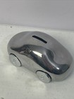 Vintage Tollx Metal Car Coin Bank Advertisement Small Bank 4 4in Silver Tone