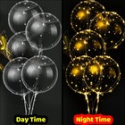 20  Led Light Up Bobo Balloons Clear Bubble Balloon Party Birthday Wedding Decor