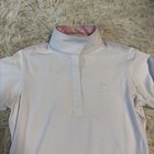 Child   s Medium White Ovation Short Sleeve Horseback Riding Show Shirt