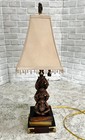 Vintage  see hear speak No Evil  Monkey Lamp 28  With Glass Tasseled Shade