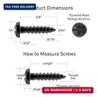  6 X 5 8  Flat Black Pyramid Head Phillips Wood Screws - Pack Of 100 - Self Tapp
