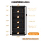 65  Display Cabinet With Lights  5 Tier Curio Cabinets With Adjustable Shelves