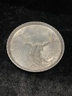 Vintage Set Of 6 Hammered Aluminum Ornate Design Coasters