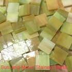 1 2  Light Green Stained Glass Mosaic Tiles  100 Pieces 