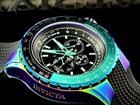 Invicta Men s Watch Aviator Quartz Chronograph Black Dial Silicone Strap 37033